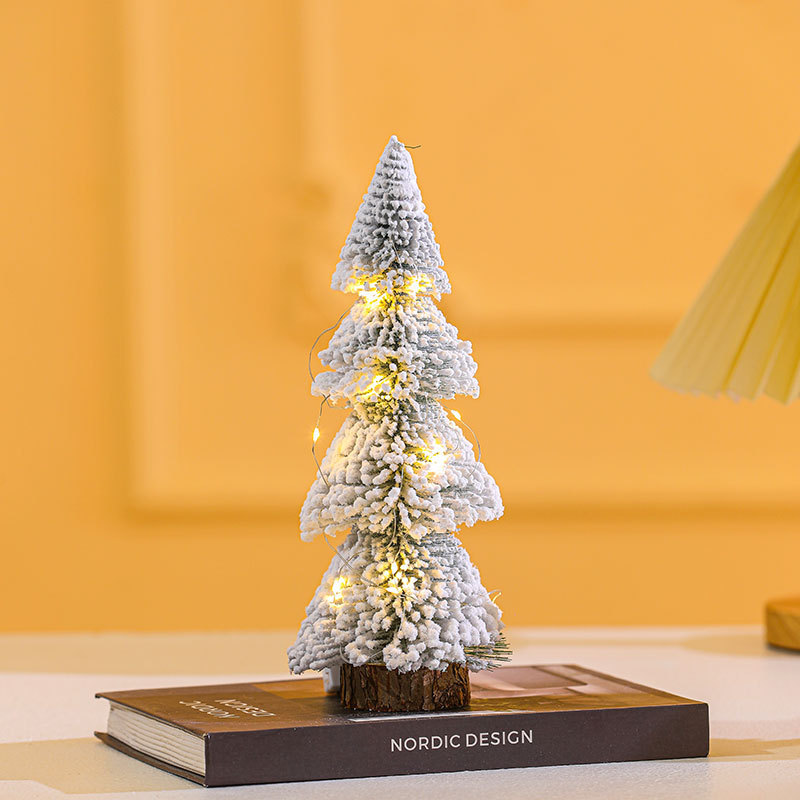 Mini árbol de Navidad, escritorio de cedro de Navidad, pino blanco, ventanas de exhibición, regalos de Navidad, decoraciones de Navidad