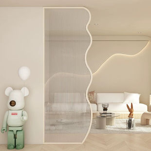 Wrought Iron Mesh Bathroom Dry and Wet Separation Changhong Glass Red Blocking Wall Cabinet Room Light Luxury Simple Screen Partition Living Room