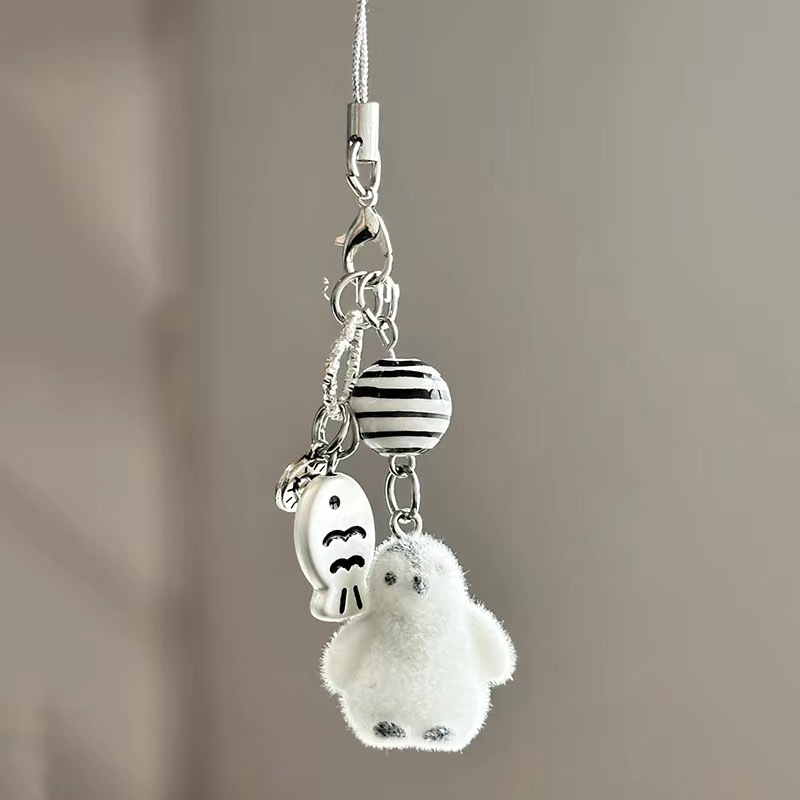 Pendentif porte-clés chiot floqué pour sac téléphone et sac à dos_voghion.com