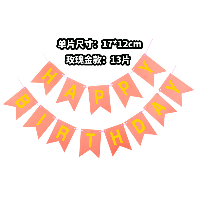 Feliz cumpleaños banner dorado cola de pescado bandera papel cumpleaños banner Fondo decoración cola de milano tirar bandera al por mayor