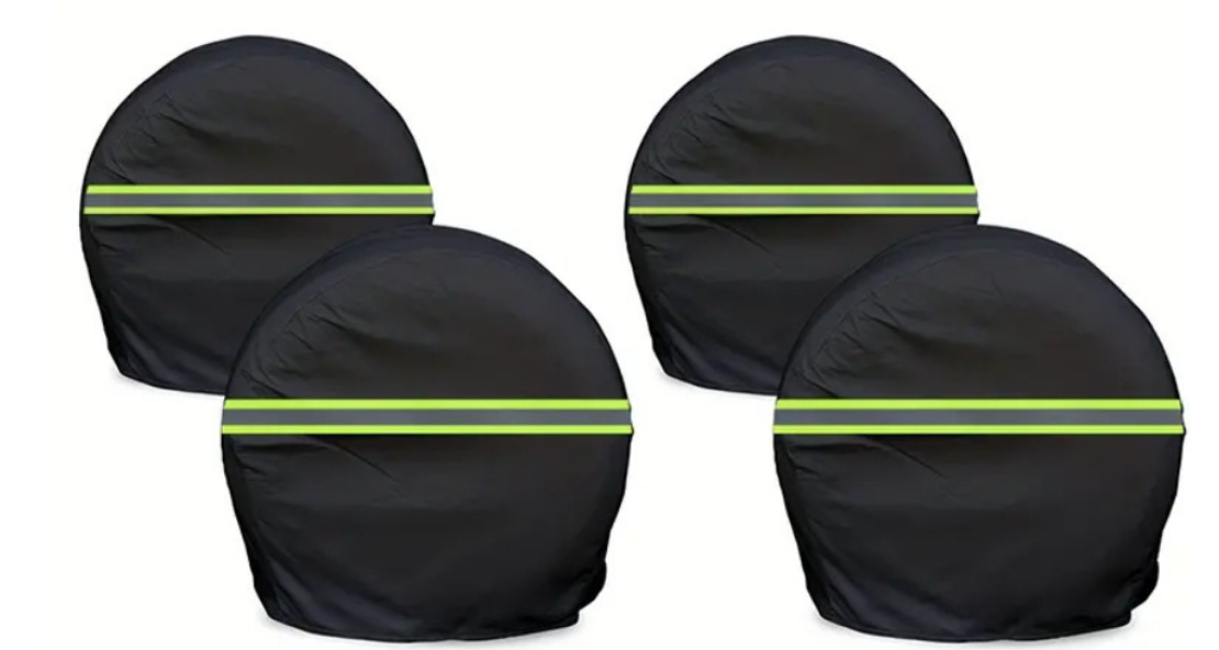 Car and Rv Long-Term Parking Tire Dust-Proof and Sun-Protective Cover Film Application, Faux Leather Pet-Proof Reflective Strip, Full Leather Wrap