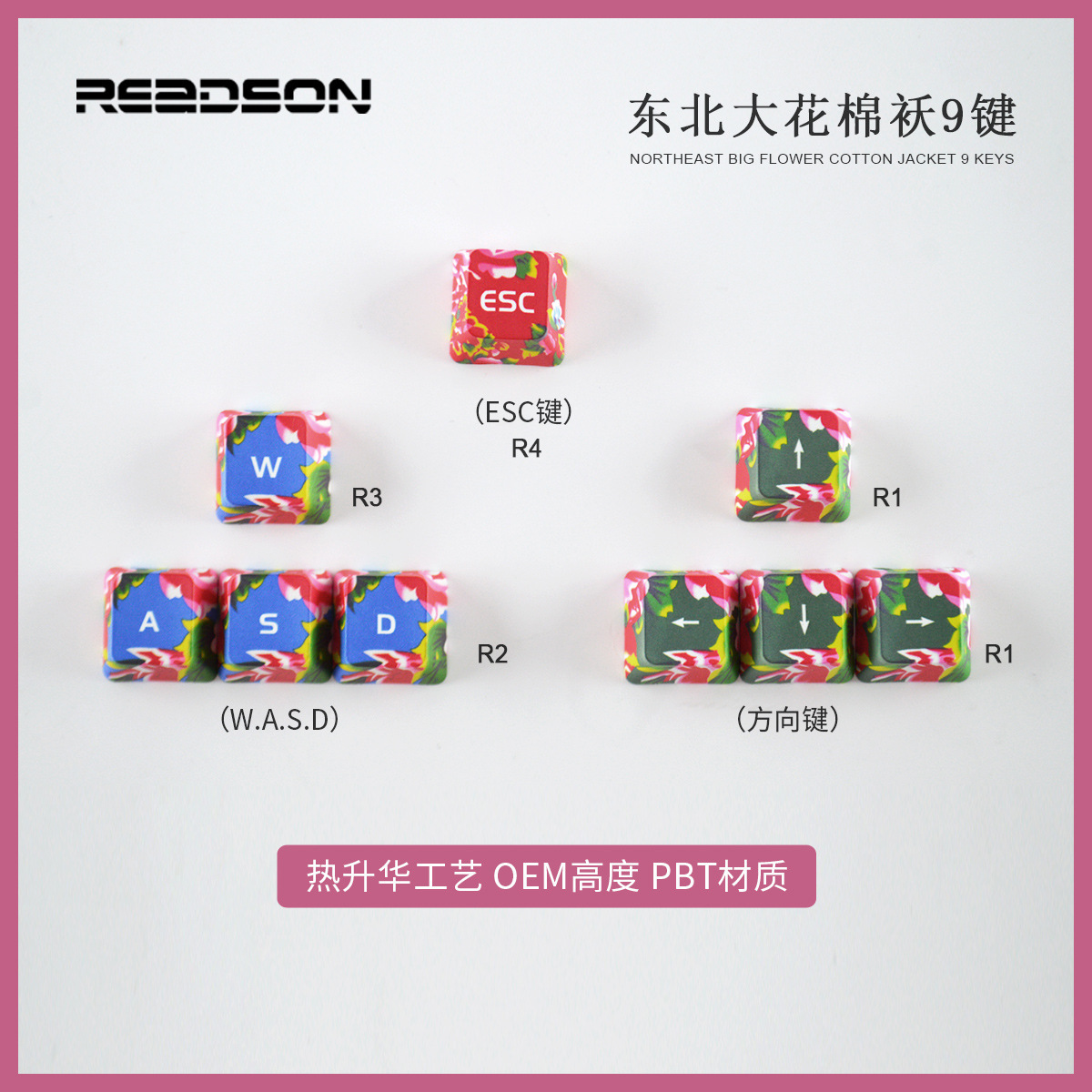 Keycaps DIY personalizadas para teclas de dirección/WASD, PBT, sublimación, complementos de colores, combinación RGB, para teclados mecánicos