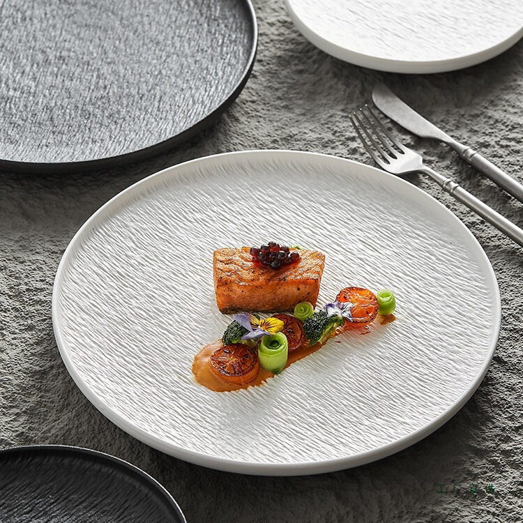 Simple Western-Style Dinner Plate-Like Ceramic Creative Steak Plate Flat Plate Light Luxury Plate Commercial