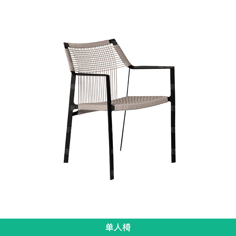Mesas y sillas para patio exterior, sillas de ratán para balcón de villa, resistentes a la lluvia y al sol, mesa larga de aleación de aluminio para terraza de jardín exterior image 6