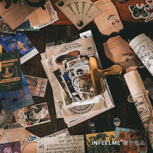 infeel.me 素材包 复古剪贴大口吃系列 复古文艺手帐DIY素材贴4款