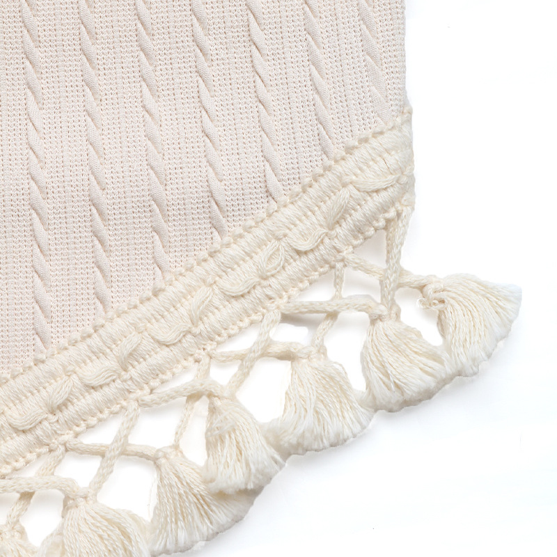 K New Solid Color Vacation Ethnic Style Su Hanging Neck Knitted Vest For Women_voghion.com