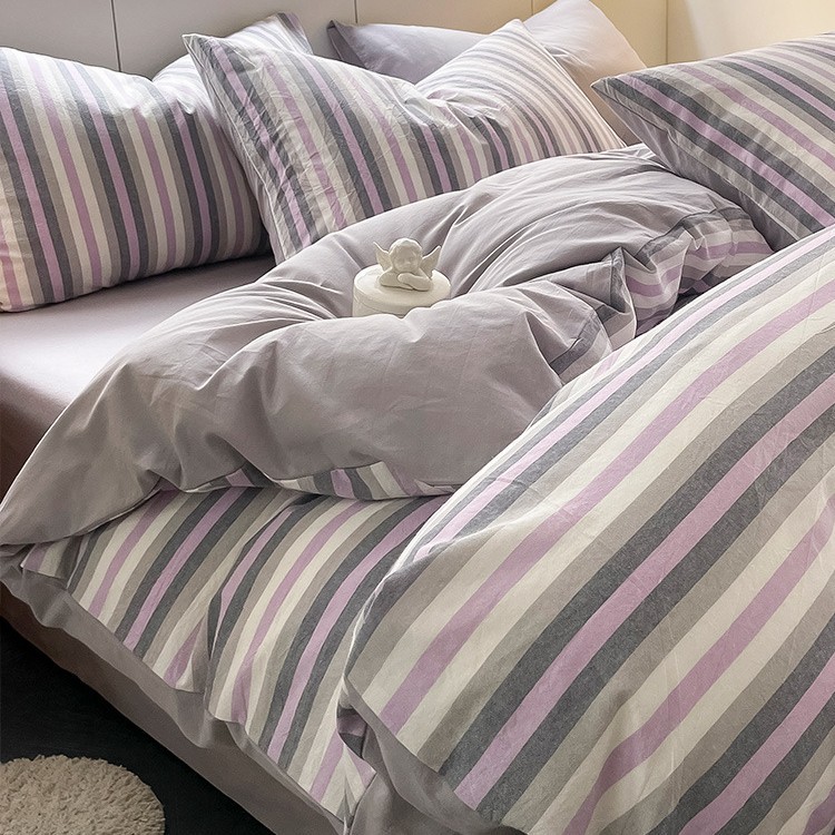 Juego de cuatro piezas de algodón 100 cama de dormitorio de algodón de tres piezas sábanas, edredón, funda de edredón, funda de edredón, cama individual para niños 4