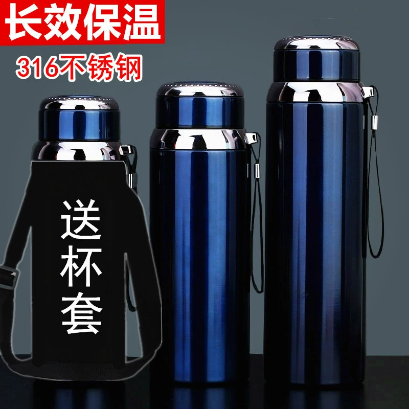 Термос из нержавеющей стали 316, большая емкость, 1000 мл, студенческий чайник для воды, портативный мужской и женский деловой чайник, 1 полюс Kai