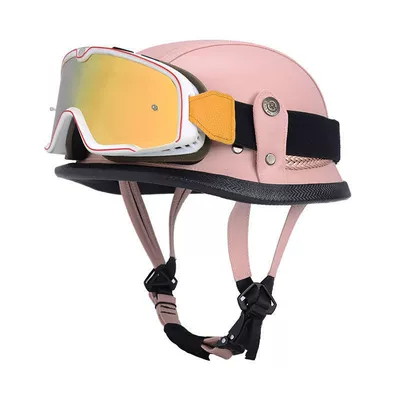 Helmet, Motorcycle Helmet, Soldier Leather, Motosiklet dəbilqələri - m55-56-pink-large-frame-goggles-limited-time-carnival