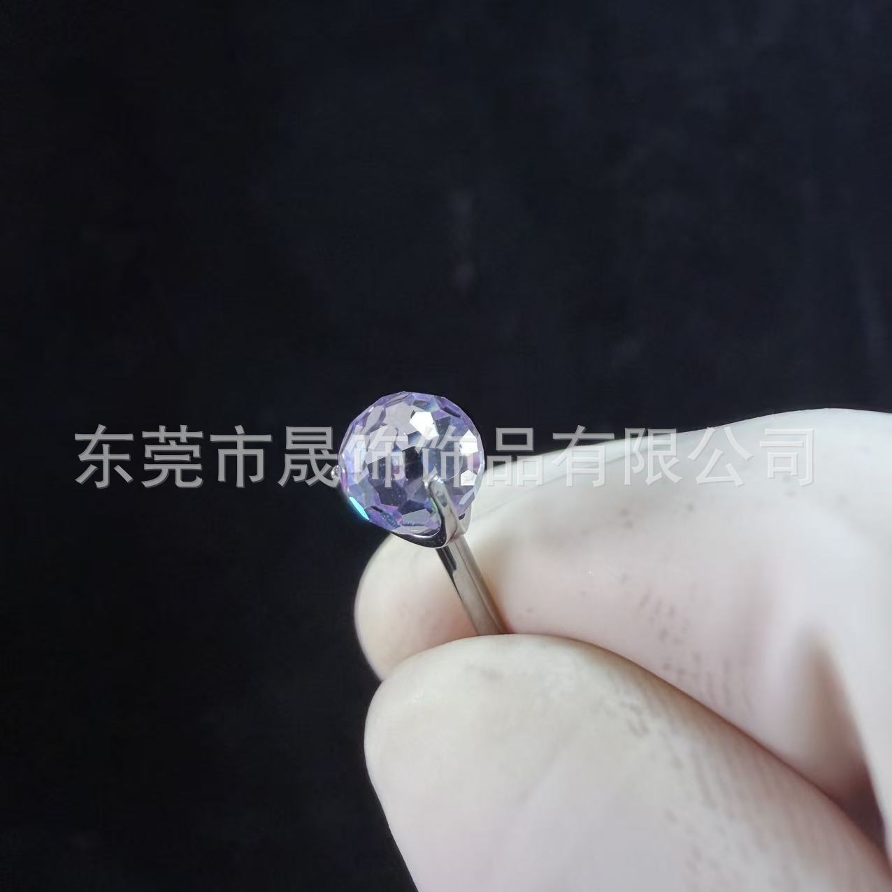 F136 Titanium Cubic Zirconia Ball 小灯泡 Ear Stud Tongue Barbell 超闪蹦迪 Ball Helix Cartilage Stud G23 Implant Grade Titanium Piercing Jewelry