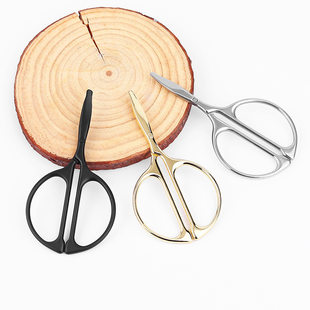 Nose hair trimmer artifact men's stainless steel round head scissors women's beauty scissors eyebrow trimming scissors manual scissors