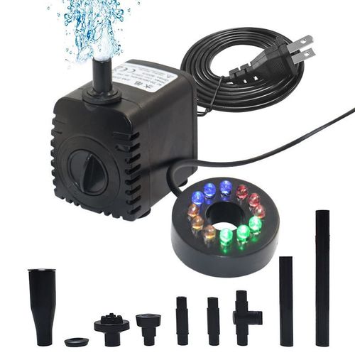 Submersible Pump Color Lights Artificial Mountain Landscape Fountain Small Desktop Grass Tank Landscape Craft Fish Tank LED 12 Lights Wholesale