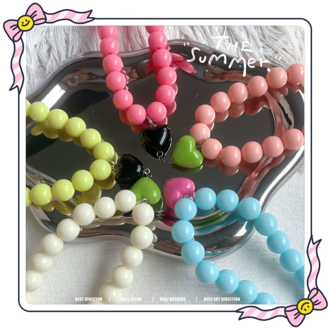 INS корейское ожерелье для домашних животных контрастного цвета сердце Бишон градиентное ожерелье украшение на шею ожерелье для кошек и собак аксессуары для домашних животных