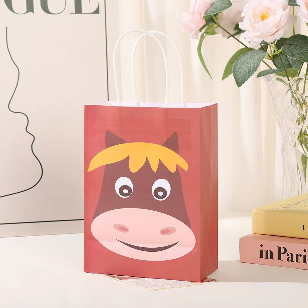 Bolsas de regalo de cumpleaños, bolsas de cartón cartón, bolsas de embalaje para llevar, bolsas de embalaje de regalo de fiesta para niños, bolsas de mano