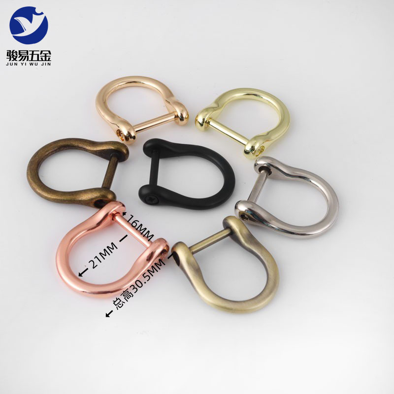 Hebilla de herradura hebilla de metal tornillo D Hebilla desmontable D anillo hebilla de herradura hebilla de las mujeres accesorios de reparación hebilla en stock al por mayor image 4