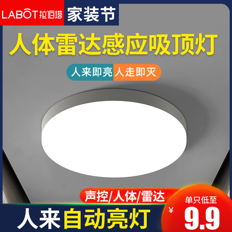 Ceiling Lamp Led Sensor Voice-Activated Corridor Stair Aisle Home Entrance Corridor Automatic Radar Human Body Sensor Light