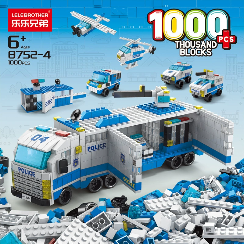 Конструктор-танк и полицейская машина LEGO, набор для мальчиков, игрушка из мелких деталей