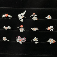 荊棘玫瑰花朵精緻設計感開口戒指女ins冷淡風小眾高級感食指戒潮