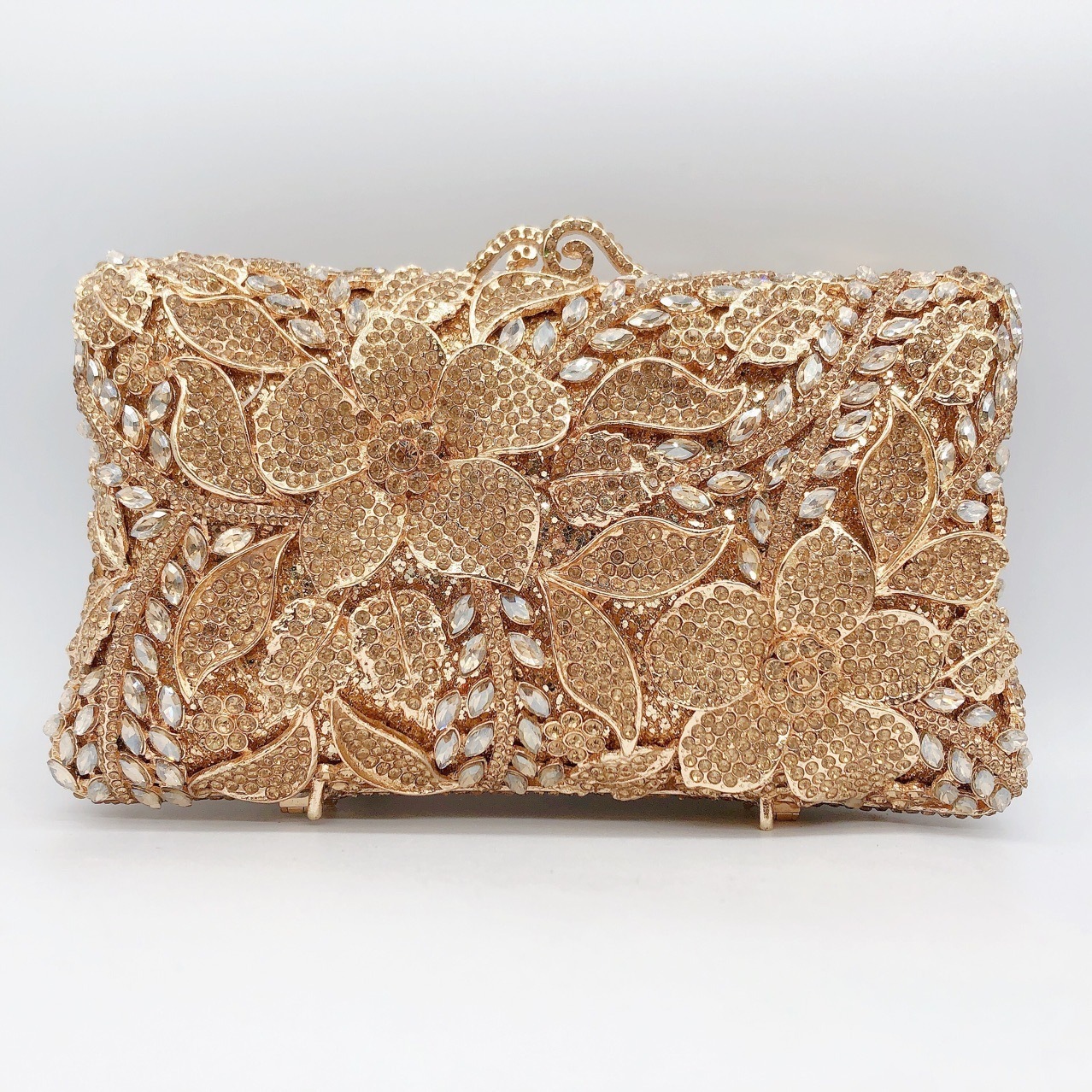 Bolsa de embrague de flores de diamantes de diamantes de diamantes de metal hueco bolsa de bodas bolsa de boda