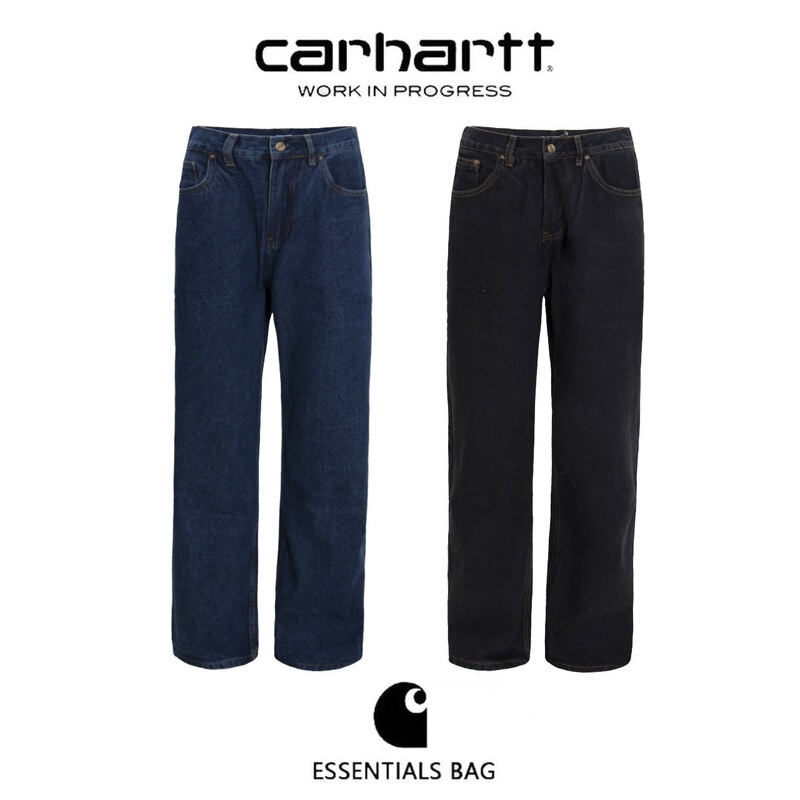 2026 New European and American Retro Carhartt WIP Jeans, Straight-Leg, Emblem, Loose Fit, Casual Long Pants