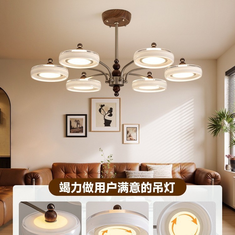 中古风客厅吊灯2025新款法式奶油法式大厅灯高级感设计师复古灯具|undefined