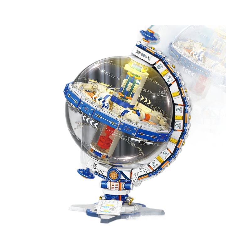 Cosmonautas de construcción de bloques base de automóviles de ensamblaje modelo de juguete globo de ciencia y educación puzzle para niños regalos de moda