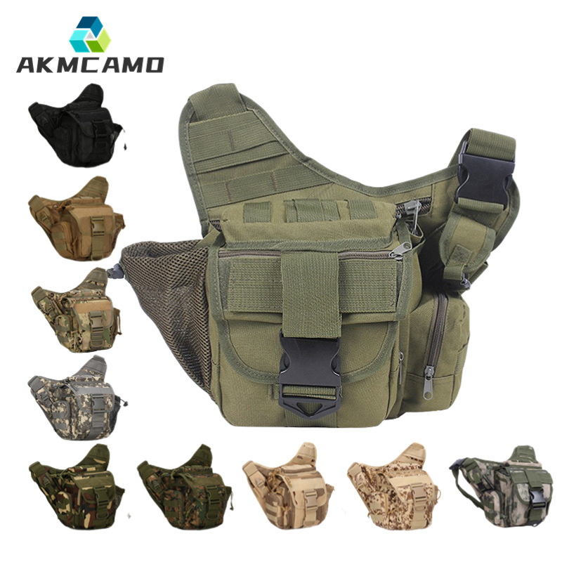 Al aire libre crossbody bolsa de la cámara SLR ventilador militar táctico sillín deportes ciclismo bicicleta corriendo hombro cintura colgando bolsa