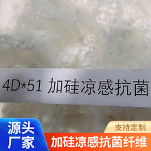 厂家供应 涤纶短纤化学纤维  4D*51加硅凉感抗菌纤维三维中空纤维