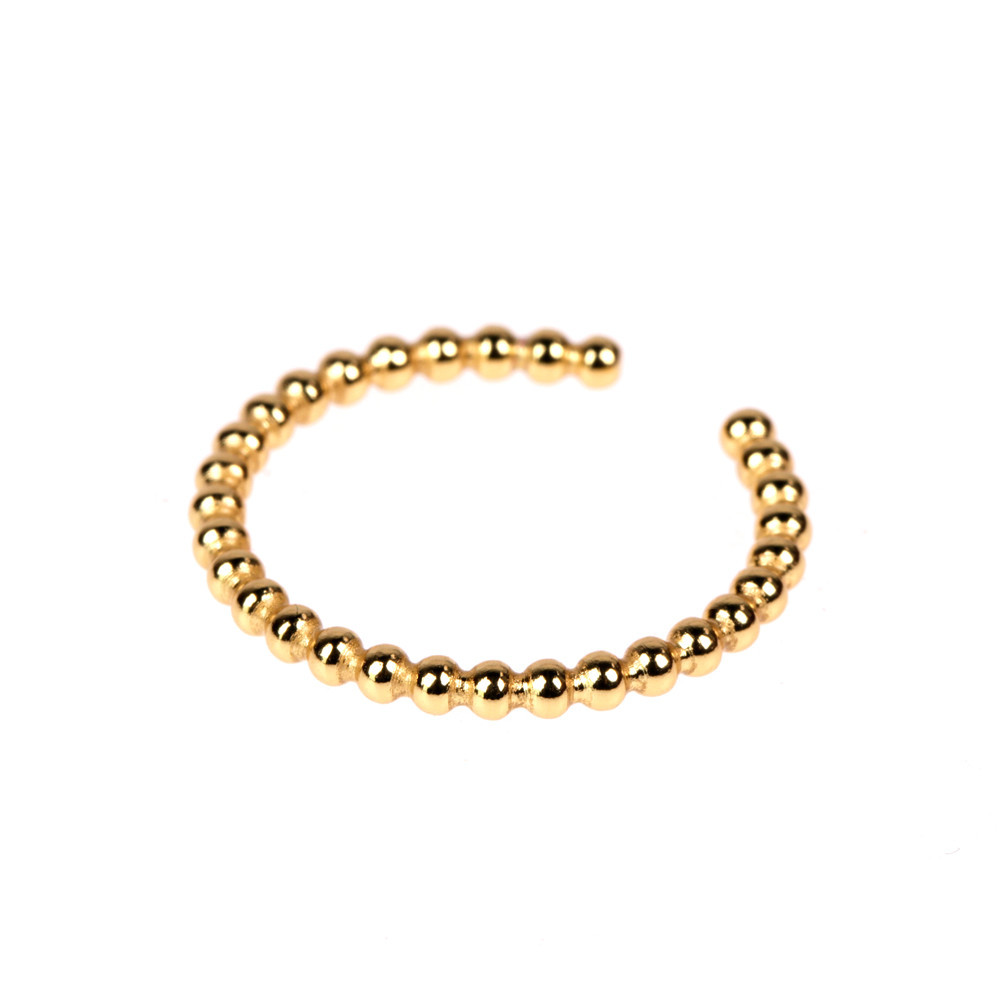 Hip Hop Golden Round Bead Open Ring display picture 5
