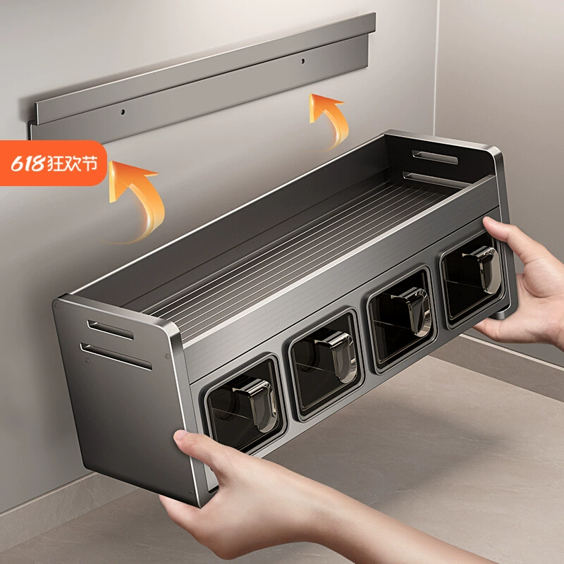 Японский импортный кухонный стеллаж для хранения MUJI, домашний настенный органайзер для коробок для специй, полка для приправ