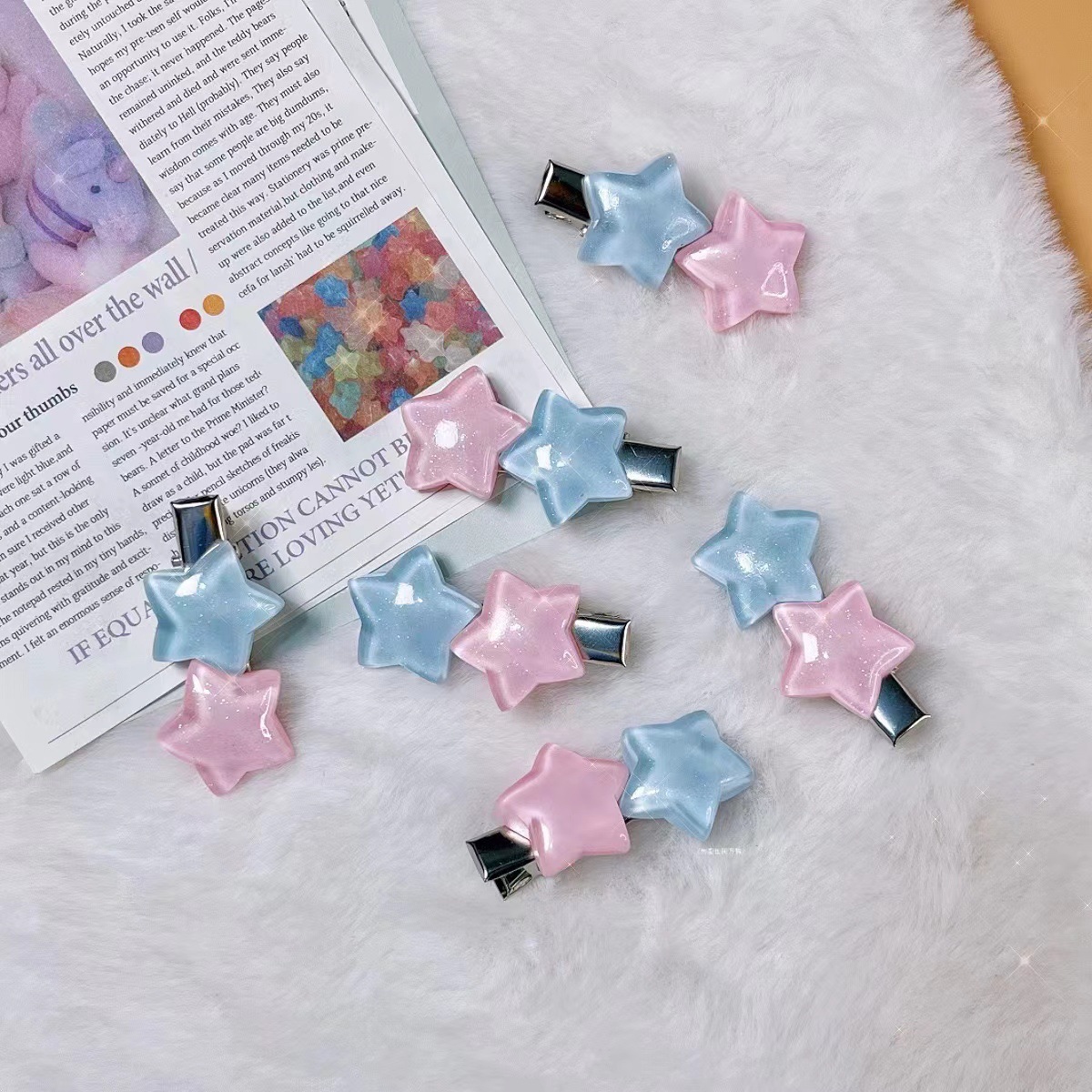 파우더블루 별머리핀 [혼합머리]