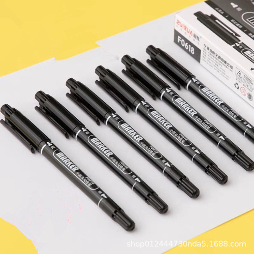 Outline Pen Small Double Head Marker Art Student Exclusive Black Oil Marker Children's Painting Student Use Outline 
