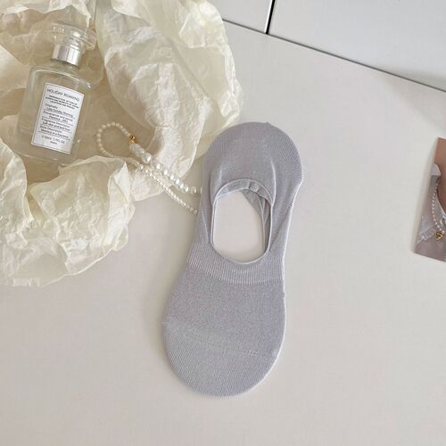 Spring and summer new socks for women, silicone anti-falling boat socks, invisible socks, women's pure cotton socks, summer breathable women's socks