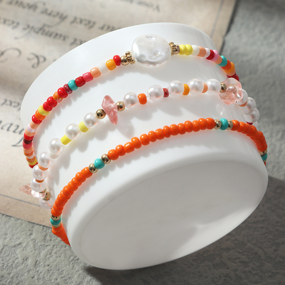 15g Weight Bracelets Classification Beads Chain Material 1 Set Quantity Casual, Daily Occasion Artificial Crystal, Seed Bead Material Geometric Pattern Women's Gender Beaded Design Simple Style Style Simple Style Geometric Artificial Crystal Seed Bead Beaded Women's Bracelets 8