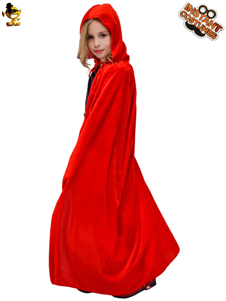 Halloween niña niños terciopelo con capucha partido capa niñas multicolor princesa capa rendimiento traje