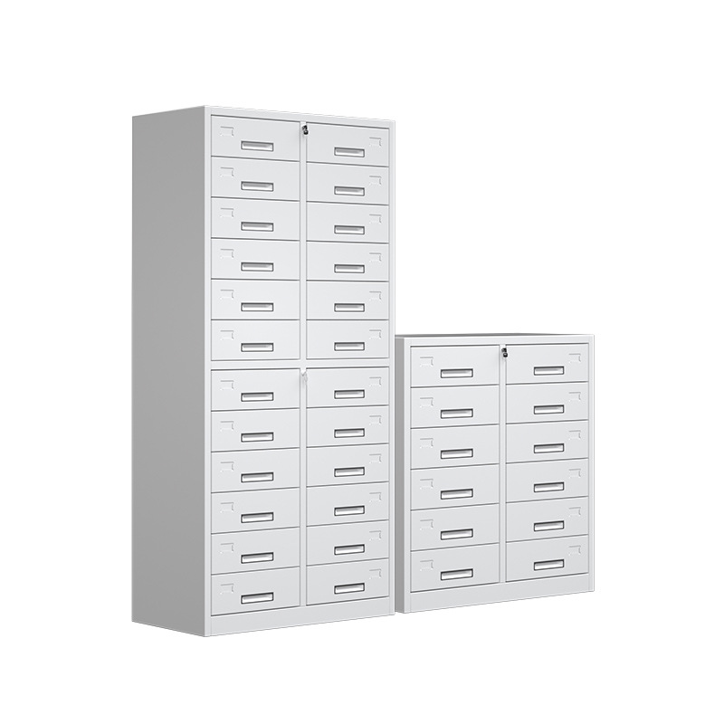 钢制12斗24斗柜多斗柜抽屉储物柜带锁铁皮资料档案凭证办公文件柜