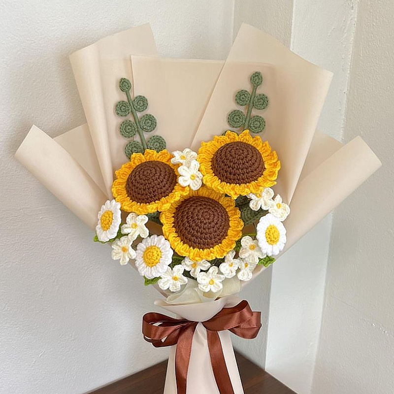 2 eucalipto 3 girasol 3 margaritas pequeñas 12 flores no me olvides/como se muestra en la imagen (paquete aleatorio gratis)