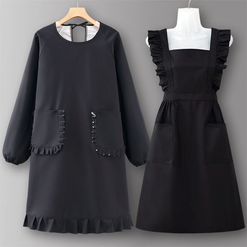 Women's Long-Sleeve Apron: Waterproof & Oil-Proof Kitchen & Home Cooking Wear—2025 Dining Industry-Grade Work Uniform