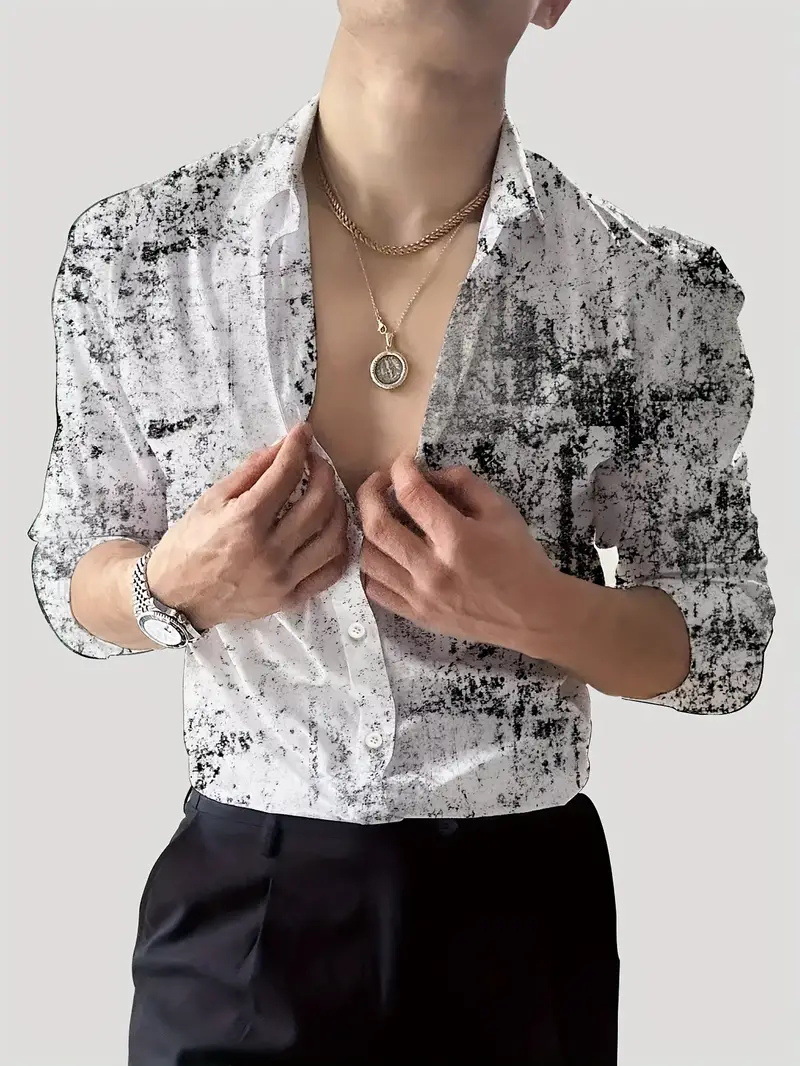 Productos europeos American Cross-border 2025 nueva tendencia de la moda casual de alta calidad cool guapo camisa de manga larga MB12