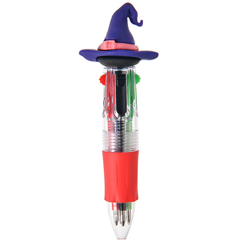 ハロウィンシリーズ 4色プレスボールペン ミニペン かわいいショートペン 持ち運びやすい 学生ハンドブック マルチカラーペン|undefined