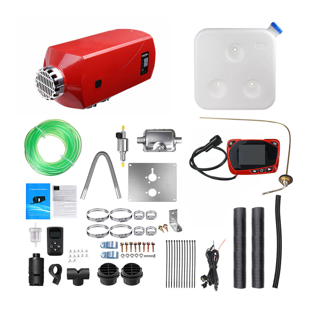 CE ROSH FCC 5KW红色驻车分体式车载空气加热器 柴油暖风机