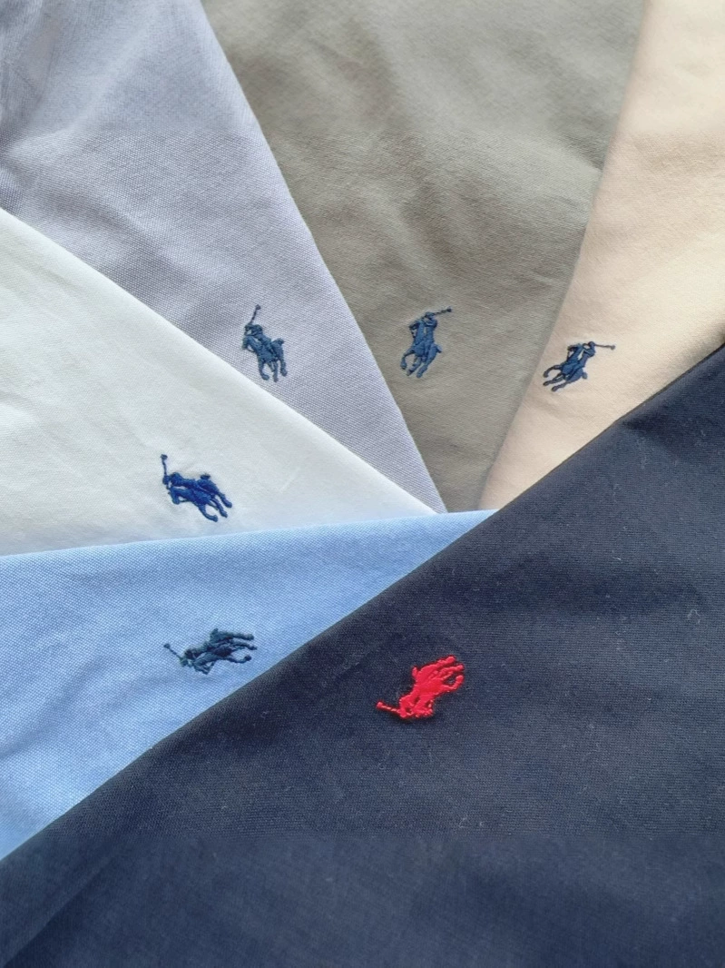 (Cross-border trading), quality summer solid shirt, high collar, with embroidery
