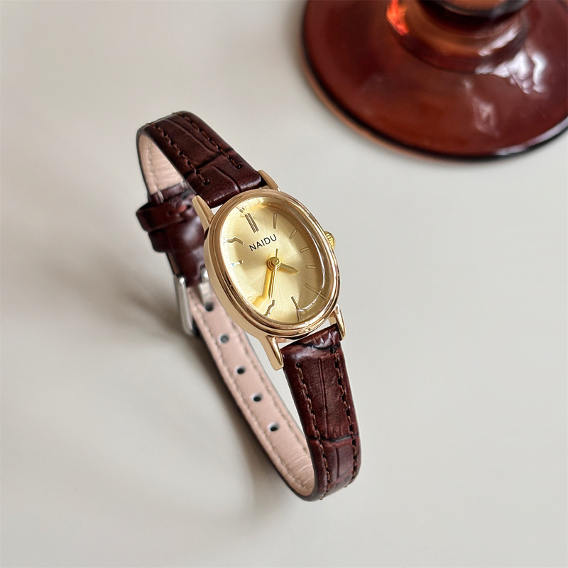 NAIDU Hot-selling Oval Watch for Female Students High-value Small Temperament Niche High-grade Quartz Watch