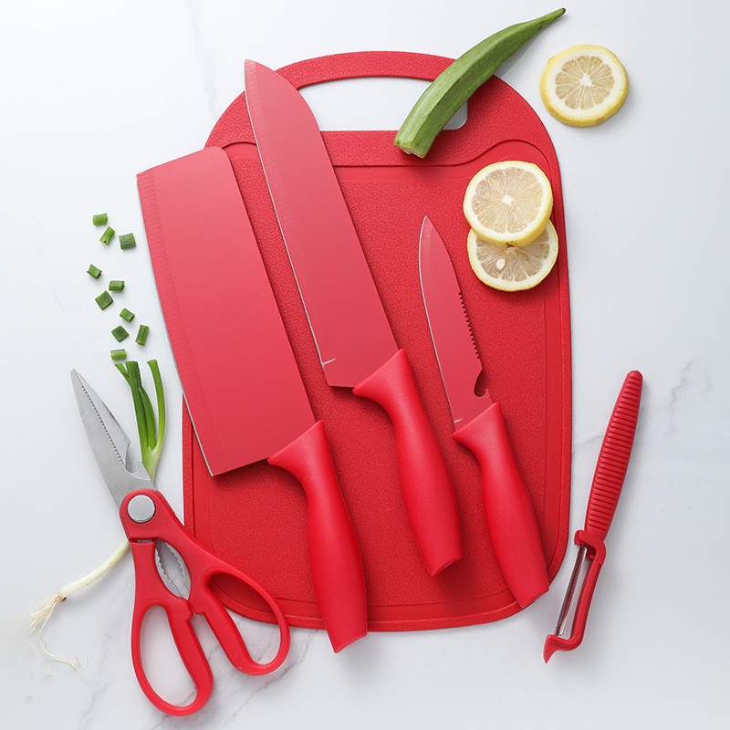 Nuevos cuchillos de cocina MacXuan set de siete piezas cuchillo de cocina de acero inoxidable cuchillo de frutas cuchillo de cocinero set de tijeras