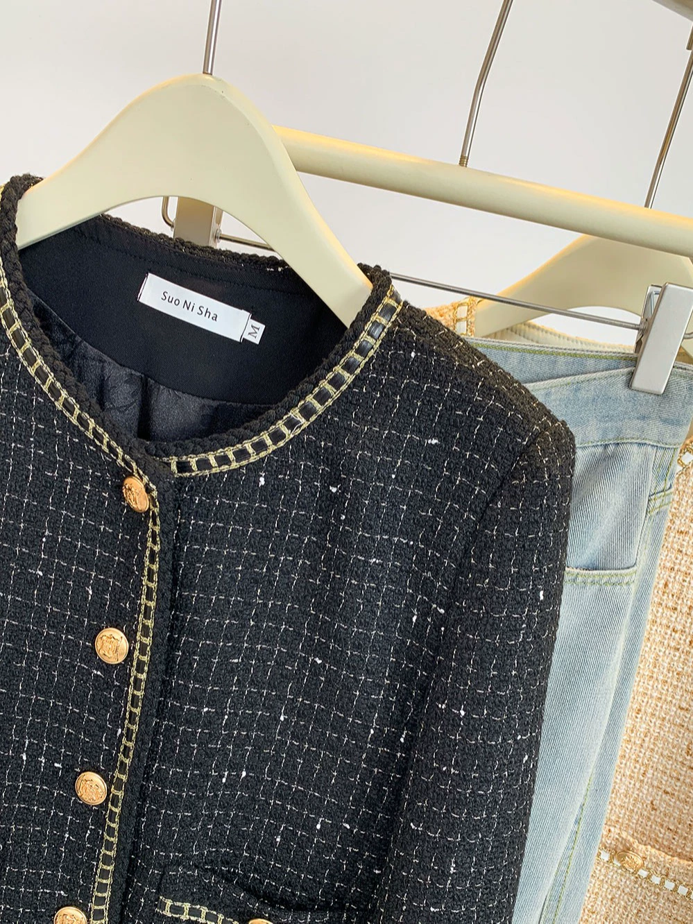 Короткая осенняя куртка, стиль Chanel, для подростков, французский стиль