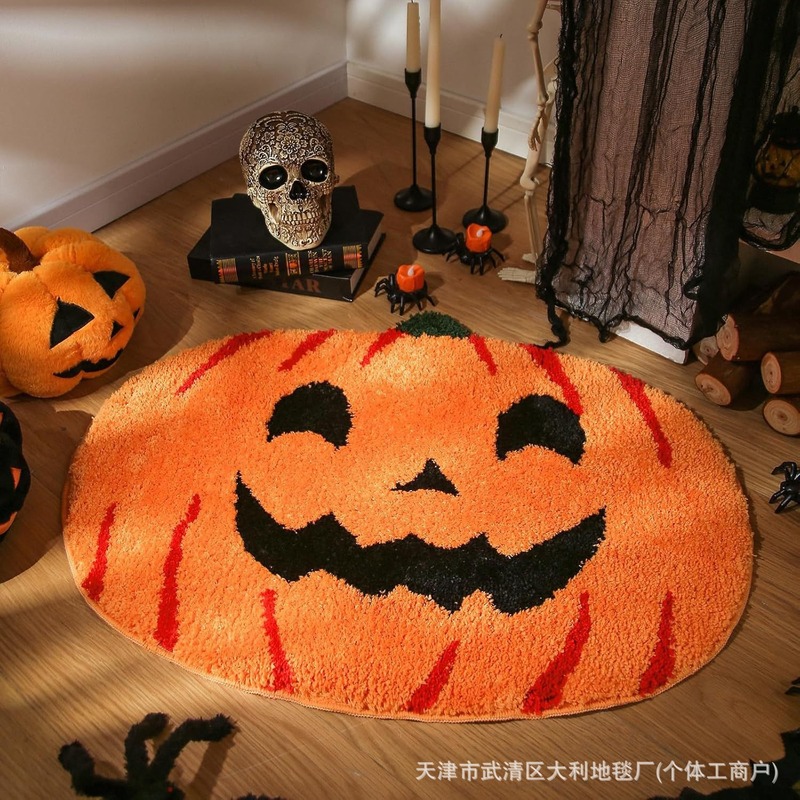 クロスボーダーハロウィンカボチャ模造カシミヤドアマット感謝祭収穫祭ベッドサイドブランケットAmazon temuドロップシッピングフロアマット|undefined