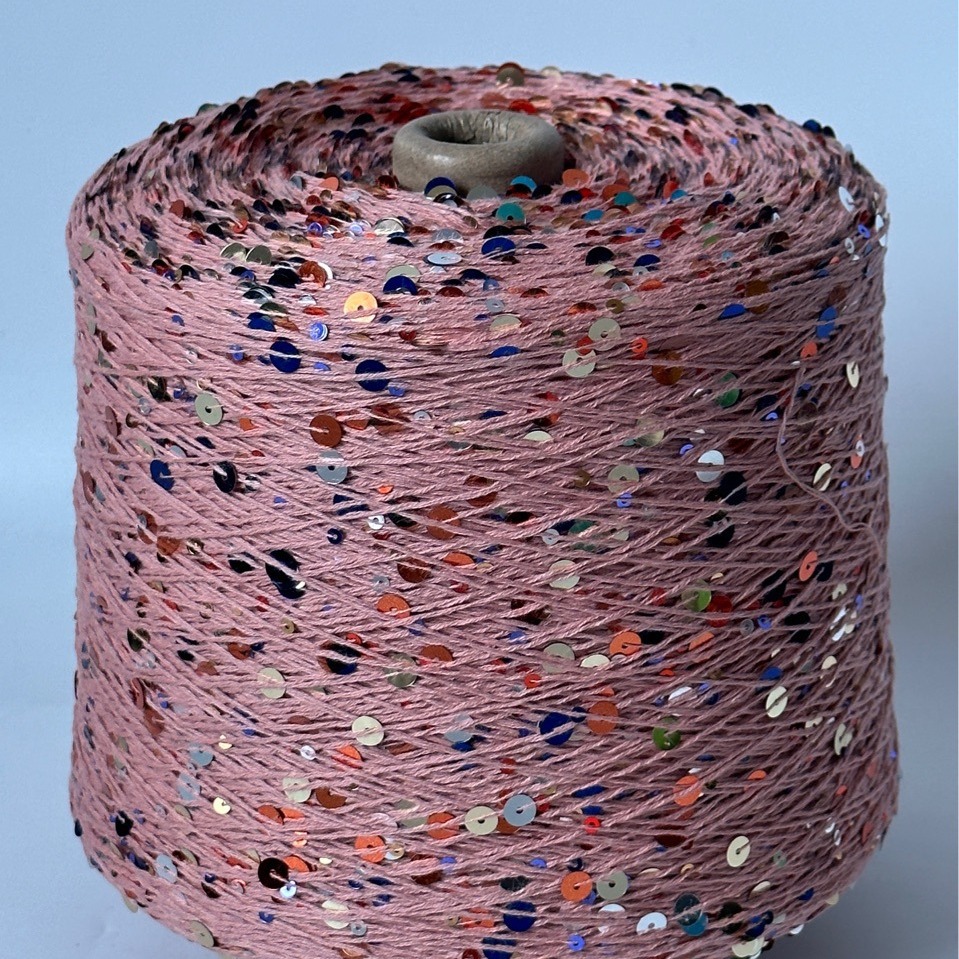 厂家直销珠片纱3+6棉线珠片纱li亮片纱线批发