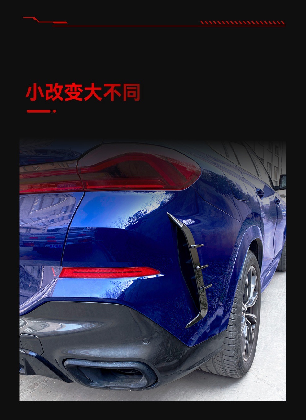 Suitable for 2019-2022 Bmw Bmw X6 G06 Rear Air Outlet Air Knife Blade Exterior Car Sticker Cross-Border Modification Parts