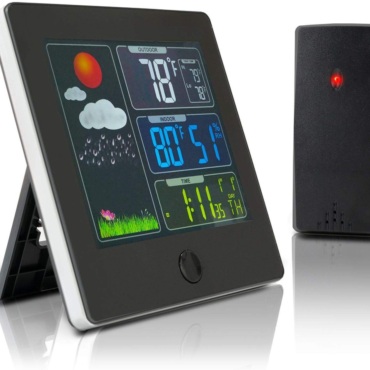 Color screen RF wireless weather clock perpetual calendar weather…