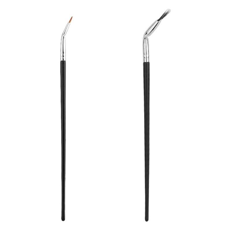 Tiktok nuevo cepillo popular en forma de abanico de doble capa cepillo de pestañas ángulo plegable cepillo de delineador de ojos cepillo de pestañas inferior raíz clara en stock